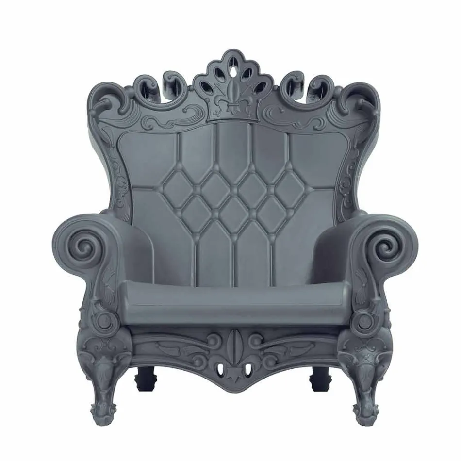 Farvet elegant lænestol Slide Queen Of Love polyethylen lavet i Italien Viadurini