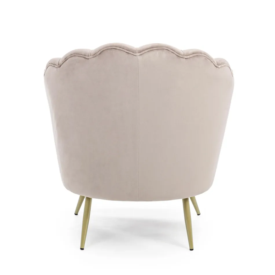 Elegant Polstret Stue Lænestol Velvet Effect 3 Finishes - Geppy Viadurini