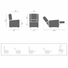 Elektrisk lænestol med Lift & Relax-funktioner med 2 motorer fremstillet i Italien - Marlene Viadurini