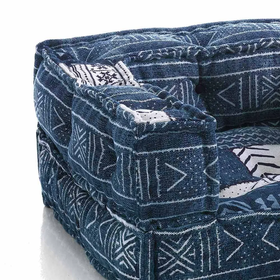 Lænestol i etnisk lounge i lappet stof og fløjl - Fiber Viadurini