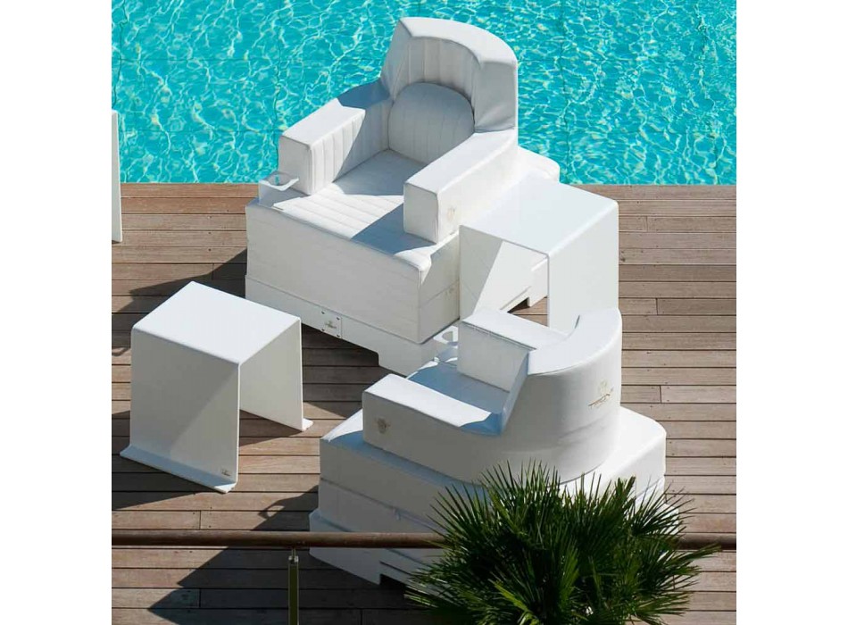 Flydende lænestol Trona hvidt design Luksus, fremstillet i Italien Viadurini