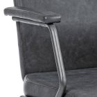 Drejelig kontorlænestol i nylon og øko-læder lav ryg - udad Viadurini