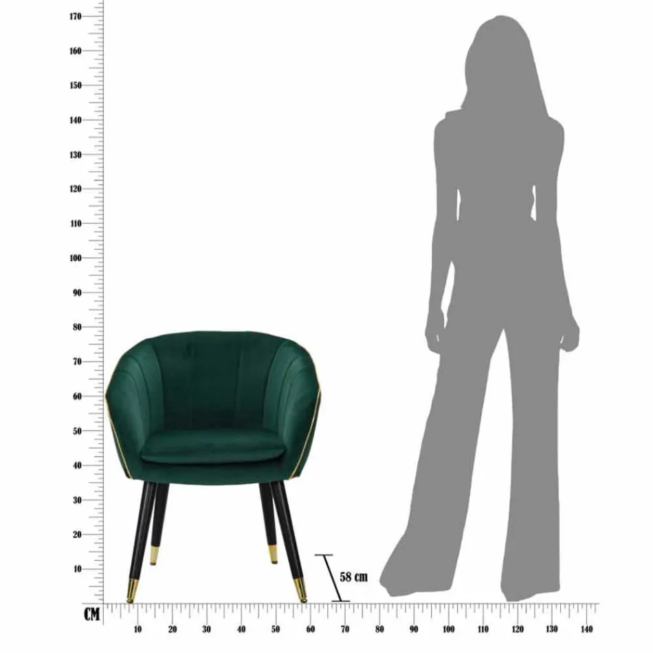 Polstret lænestol i træ og stof af moderne design - Maddy Viadurini