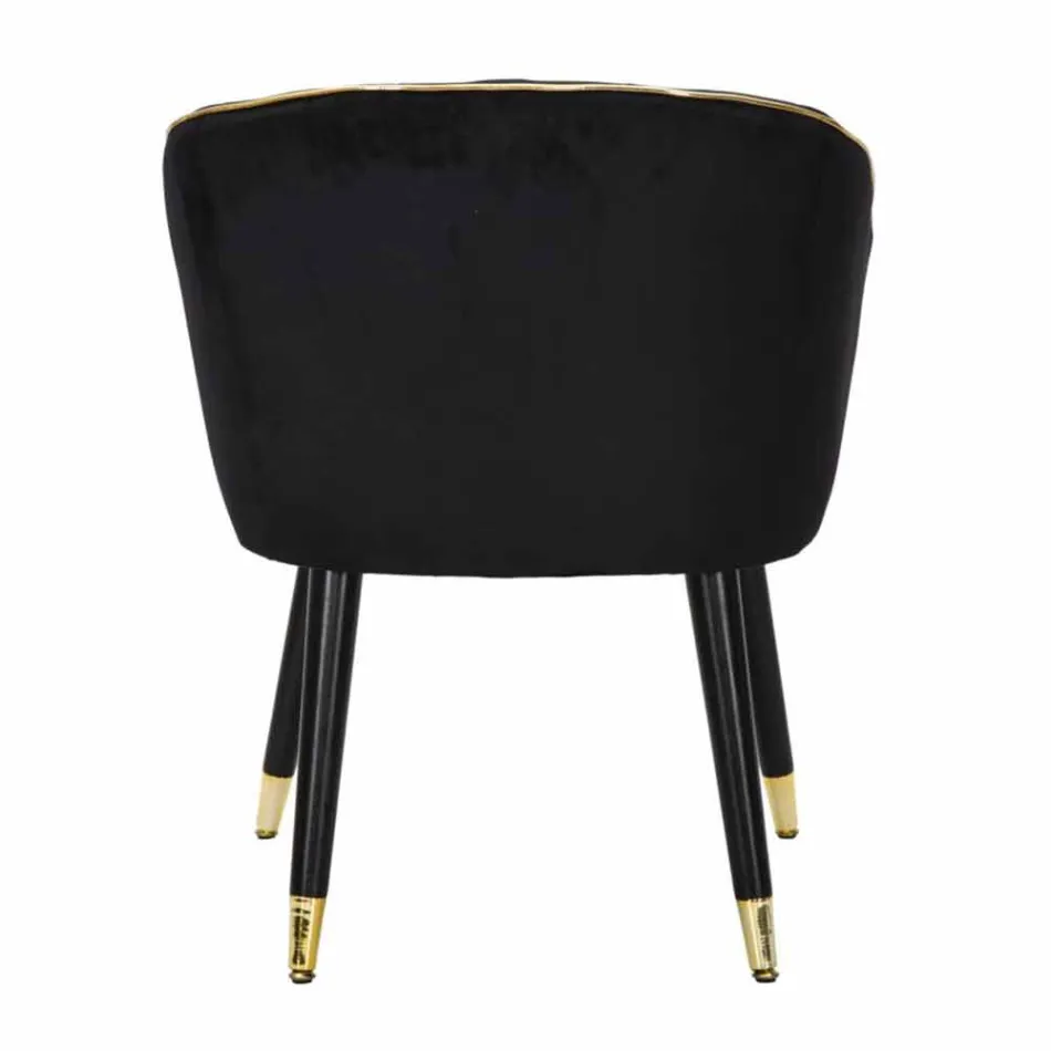 Polstret lænestol i træ og stof af moderne design - Maddy Viadurini