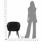 Polstret lænestol i træ og stof af moderne design - Maddy Viadurini