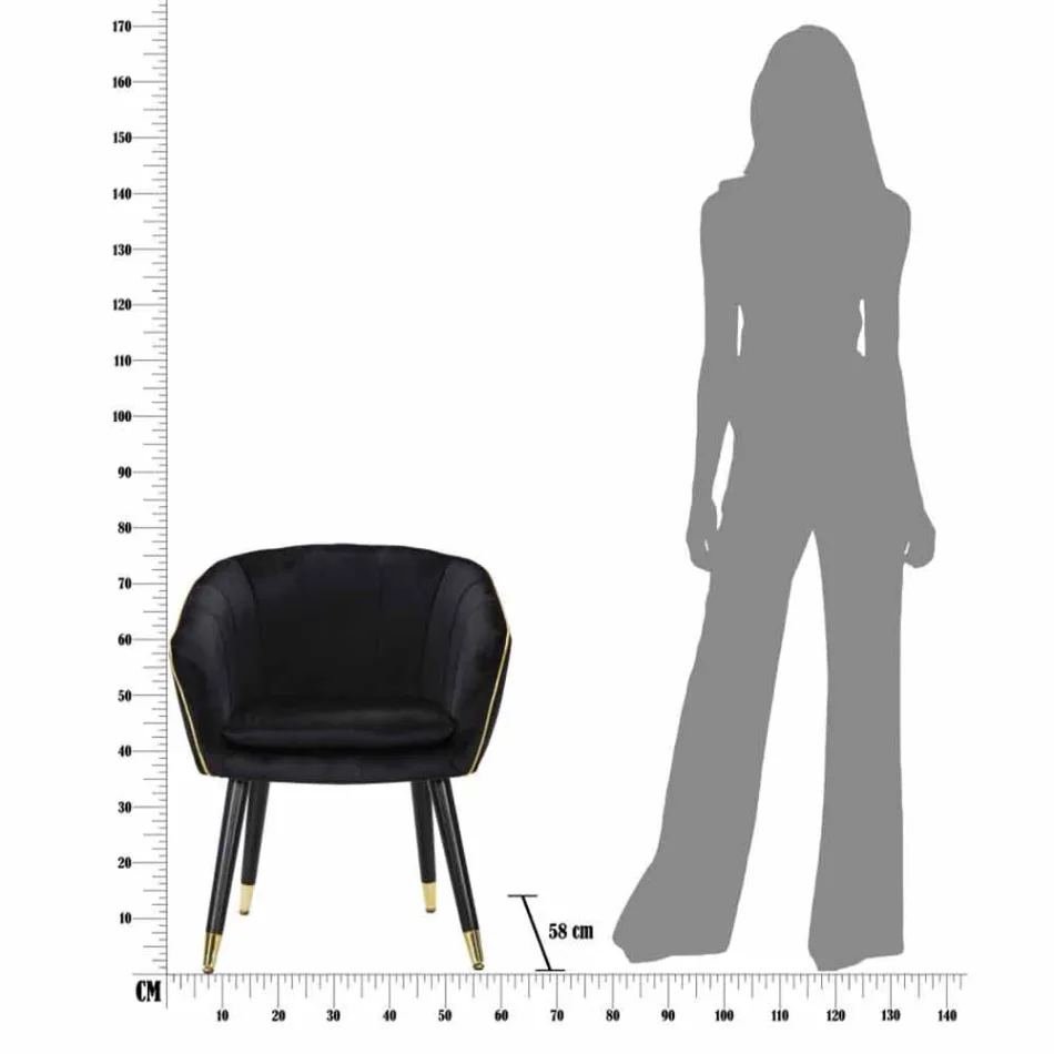 Polstret lænestol i træ og stof af moderne design - Maddy Viadurini