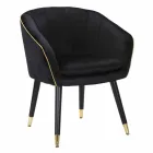 Polstret lænestol i træ og stof af moderne design - Maddy Viadurini