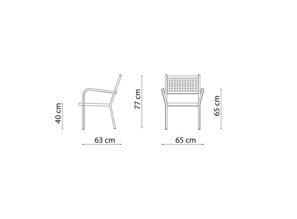 Stabelbar havelænestol i stål Made in Italy 2 stk - Aberdeen Viadurini