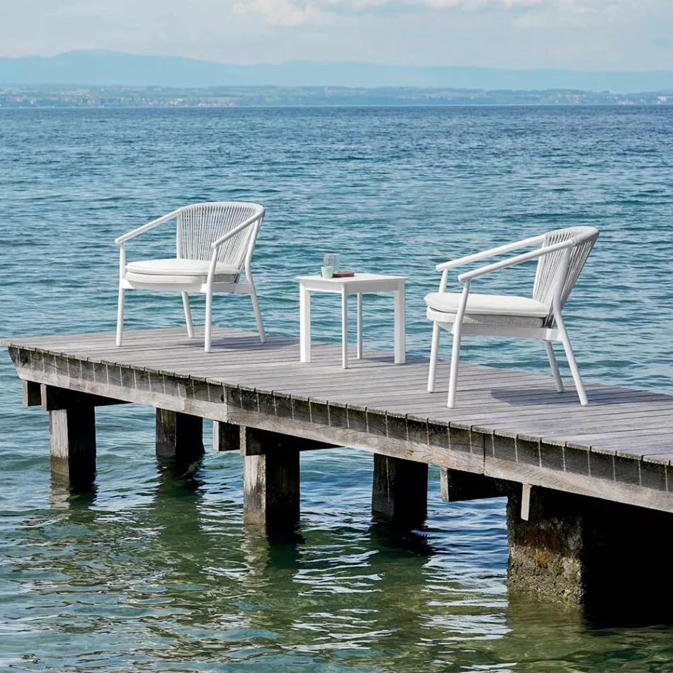 Stabelbar lænestol aluminium og stof - Smart af Varaschin Viadurini