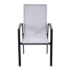 Stabelbar havestol i textilene og aluminium - Foglio Viadurini