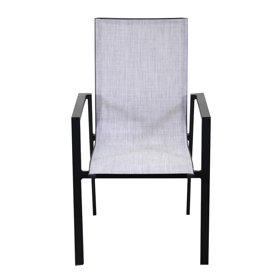 Stabelbar havestol i textilene og aluminium - Foglio Viadurini