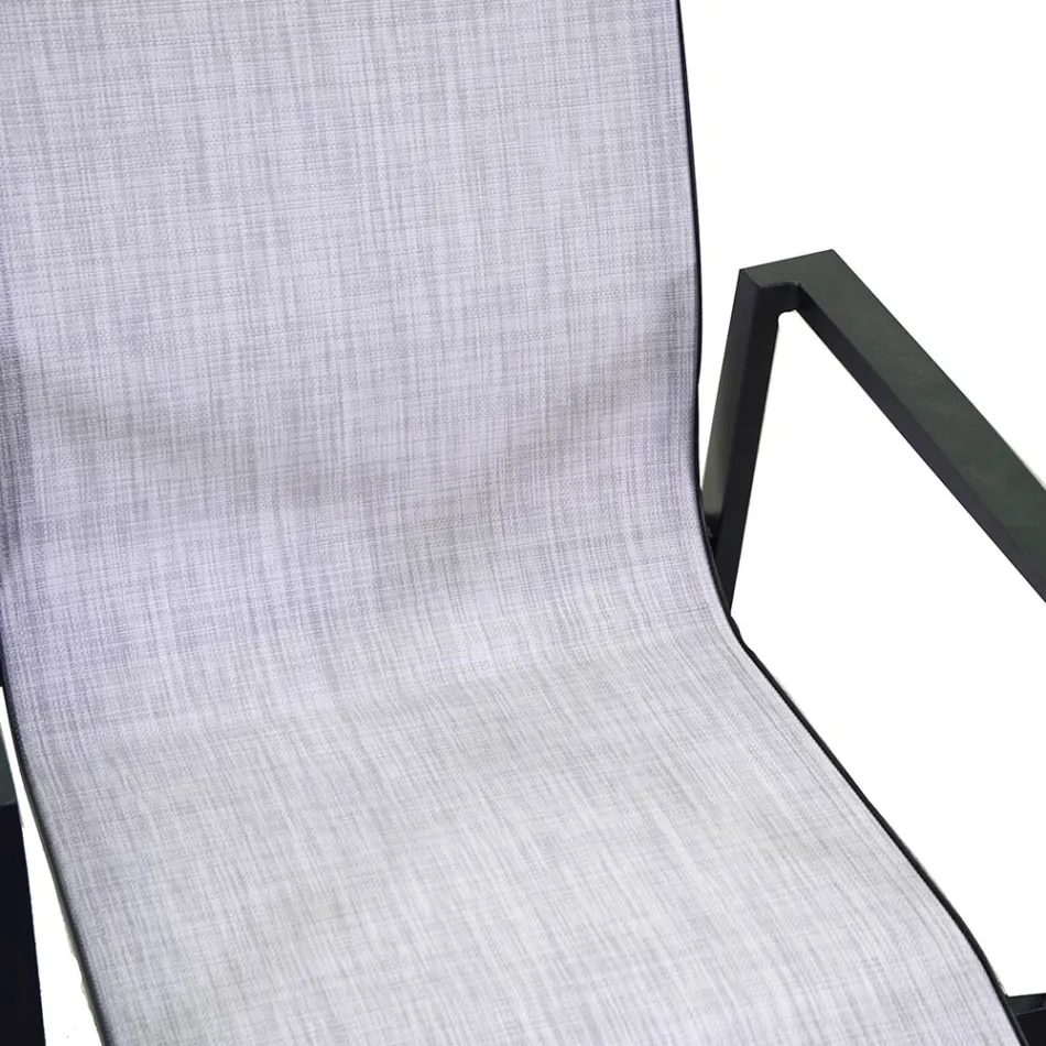 Stabelbar havestol i textilene og aluminium - Foglio Viadurini