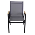 Lænestol i aluminium og textilene med armlæn i polywood - Diary Viadurini