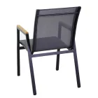 Lænestol i aluminium og textilene med armlæn i polywood - Diary Viadurini