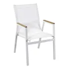 Lænestol i aluminium og textilene med armlæn i polywood - Diary Viadurini