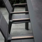 Lænestol i aluminium og textilene med indsats i armlænene i HPL - Righello Viadurini