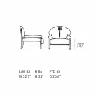 Lænestol i sortbejdset aske med polstring i bomuld fremstillet i Italien - Peleo Viadurini