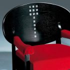 Lænestol i sortbejdset aske med polstring i bomuld fremstillet i Italien - Peleo Viadurini