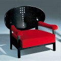 Lænestol i sortbejdset aske med polstring i bomuld fremstillet i Italien - Peleo