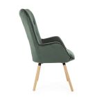Design lænestol i bøgetræ og grøn eller grå fløjl - Gilly Viadurini