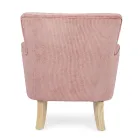 Pine Wood Lænestol og Velvet Effect Seat Coste 4 Finishes - Molly Viadurini