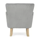 Pine Wood Lænestol og Velvet Effect Seat Coste 4 Finishes - Molly Viadurini