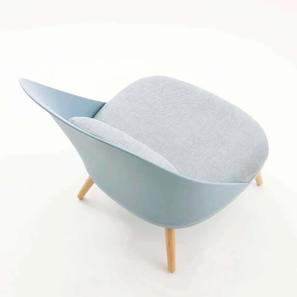 Lænestol i træ, stof og moderne polypropylen fremstillet i Italien Perugia Viadurini