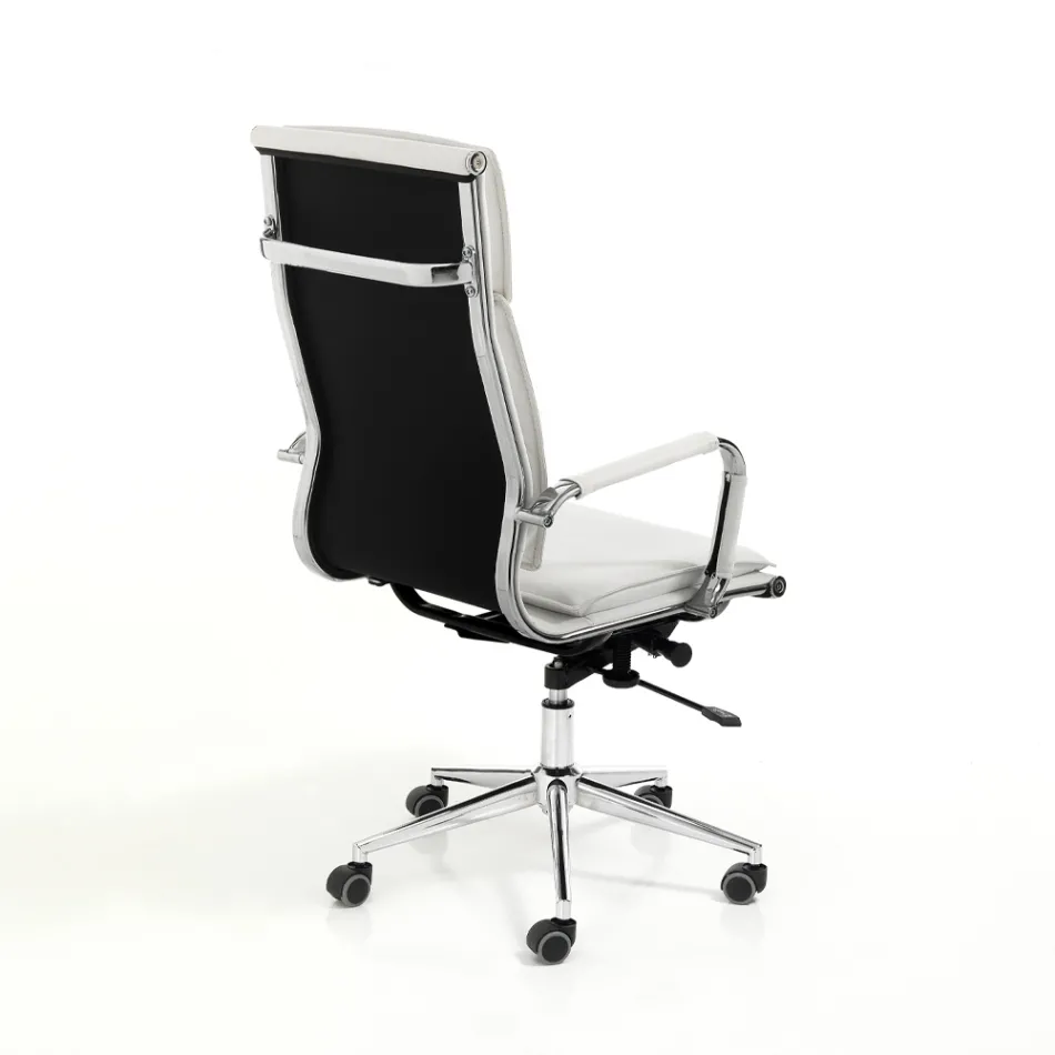 Syntetisk læderlænestol i 3 forskellige finish - Neon Viadurini