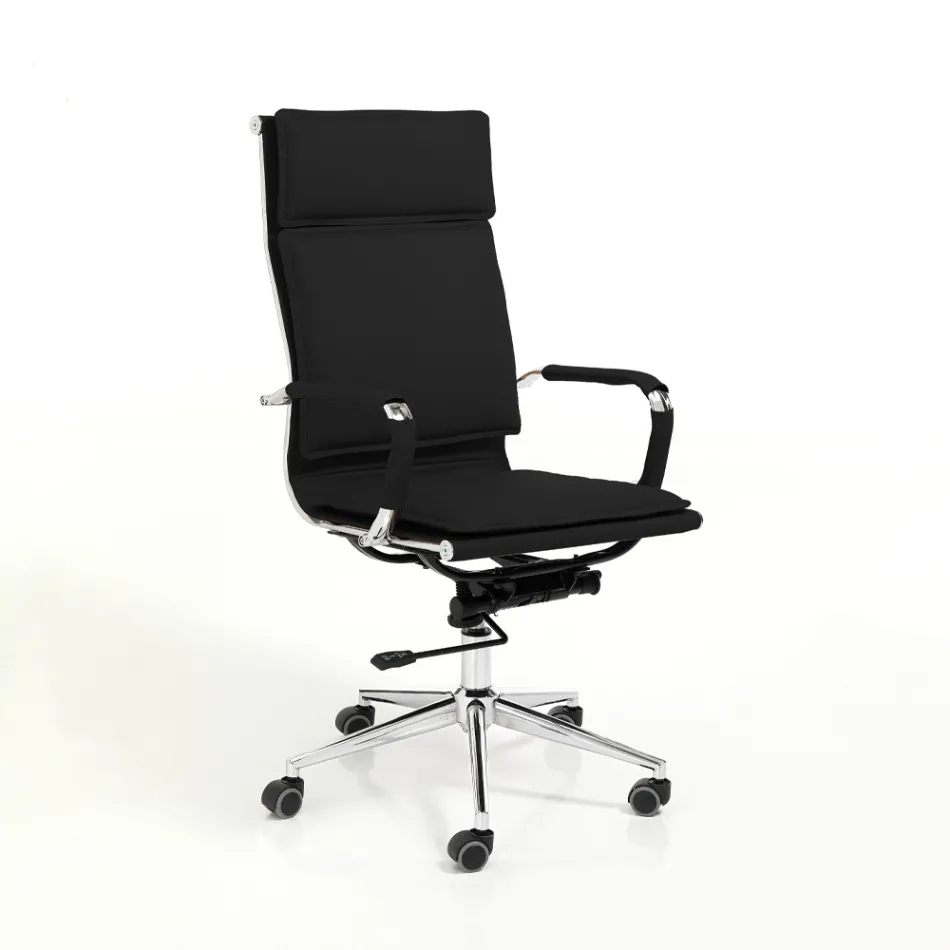 Syntetisk læderlænestol i 3 forskellige finish - Neon Viadurini