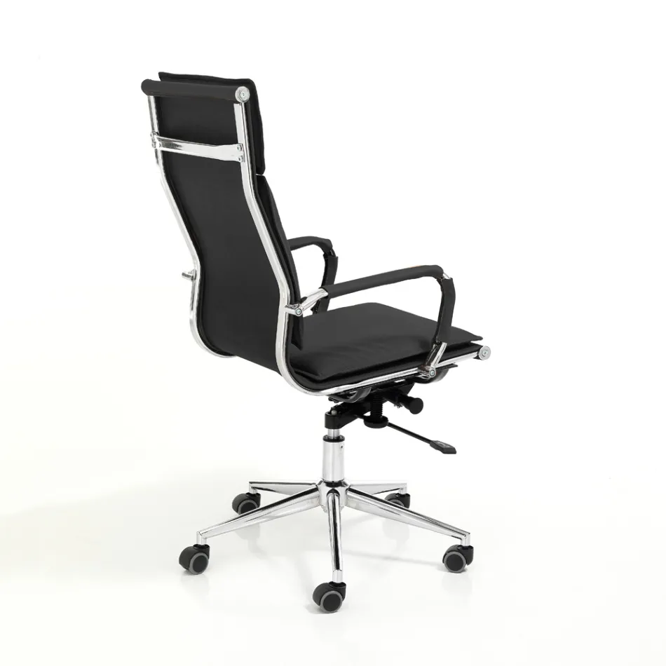 Syntetisk læderlænestol i 3 forskellige finish - Neon Viadurini