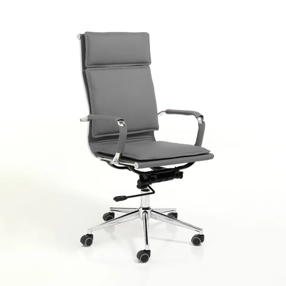 Syntetisk læderlænestol i 3 forskellige finish - Neon Viadurini