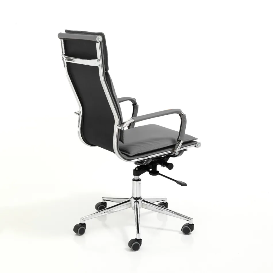 Syntetisk læderlænestol i 3 forskellige finish - Neon Viadurini