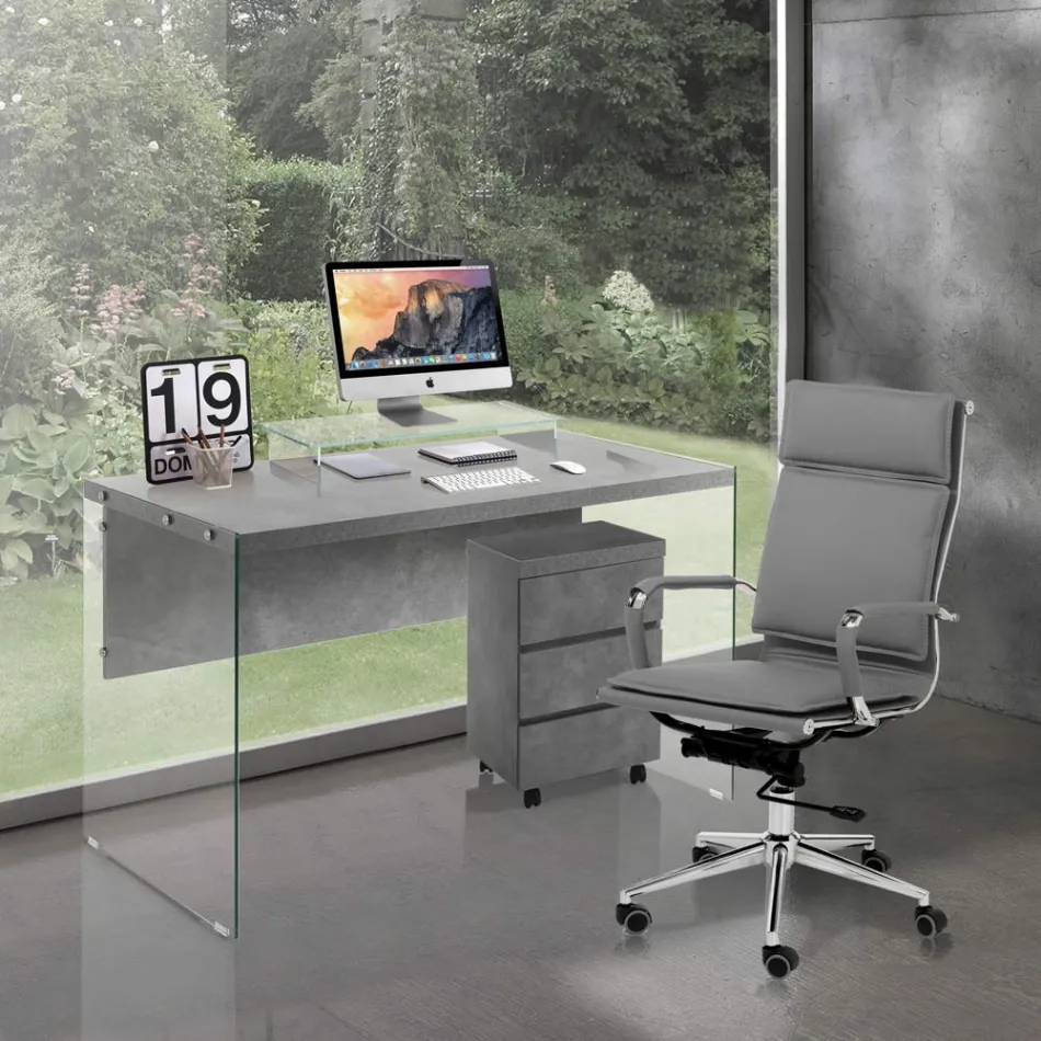 Syntetisk læderlænestol i 3 forskellige finish - Neon Viadurini