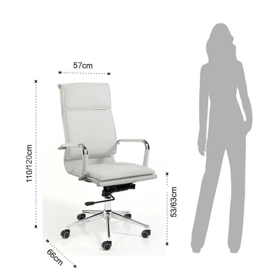 Syntetisk læderlænestol i 3 forskellige finish - Neon Viadurini