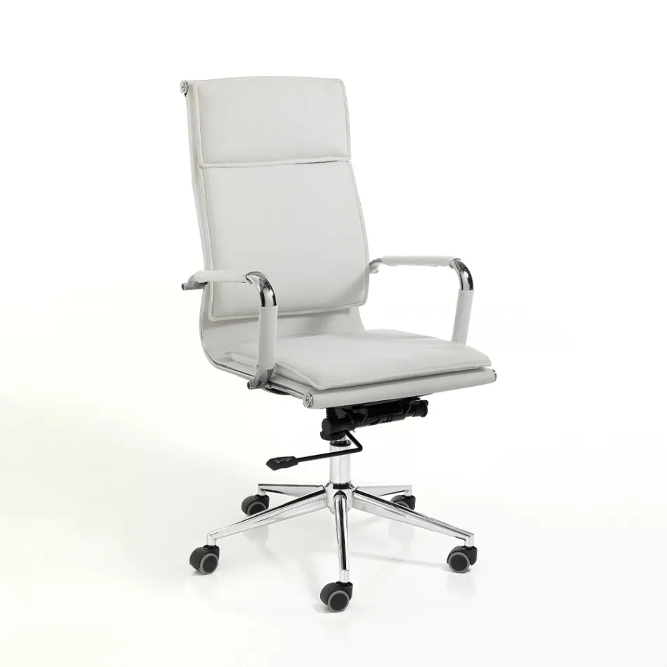 Syntetisk læderlænestol i 3 forskellige finish - Neon Viadurini