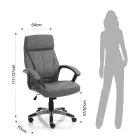 Lænestol i Aged Effect Synthetic Læder - Rhodium Viadurini