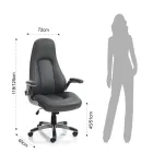 Lænestol i gråt syntetisk læder med ældet effekt - Renio Viadurini