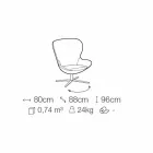 Stol lænestol med drejelig base i ædle metaller fremstillet i Italien - Papaya Viadurini