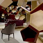 Lænestol i stof og træ solidt design, fremstillet i Italien, Begga Viadurini