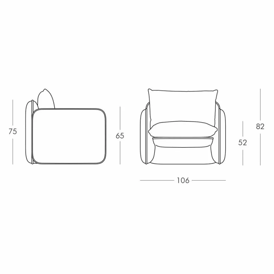 Lounge stol med vandtætte puder til udendørs - Mara Slide Viadurini