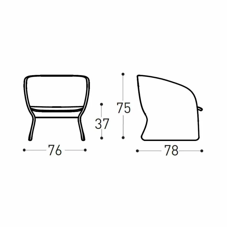 Polstret udendørs lænestol, i syntetisk fiber - Maat af Varaschin Viadurini