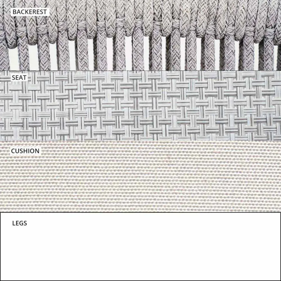 Garden Lounge Lænestol polstret stof og aluminium - Smart af Varaschin Viadurini