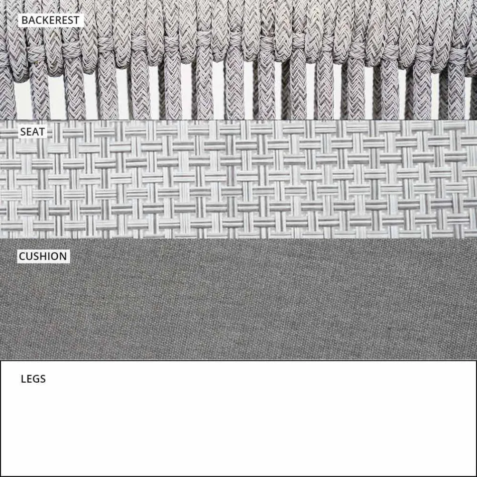 Garden Lounge Lænestol polstret stof og aluminium - Smart af Varaschin Viadurini