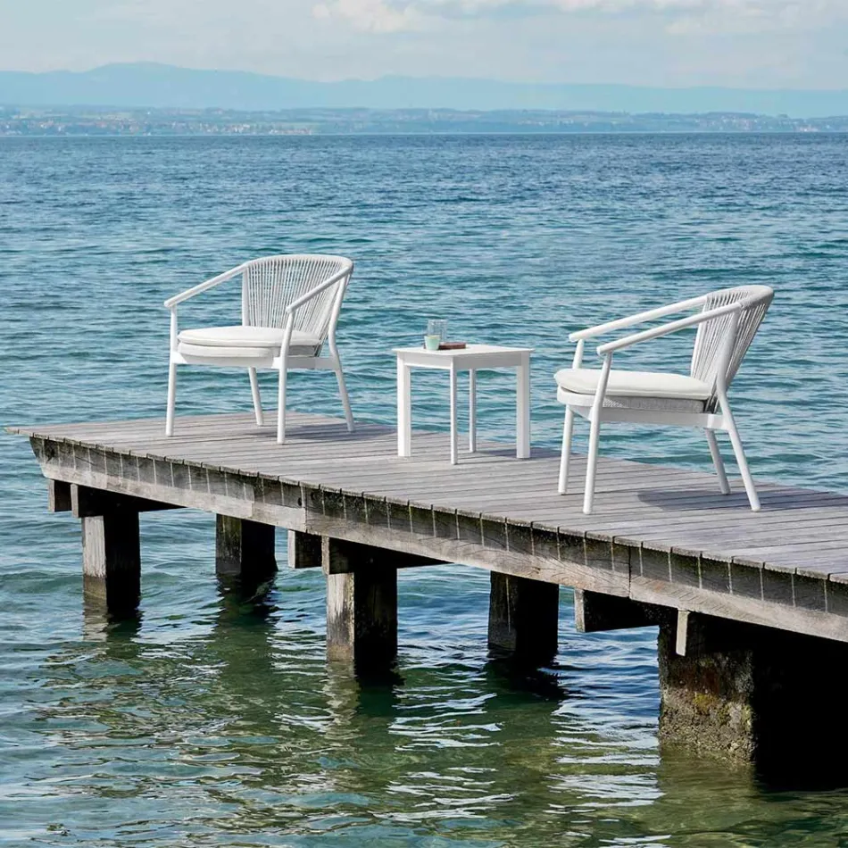 Garden Lounge Lænestol polstret stof og aluminium - Smart af Varaschin Viadurini