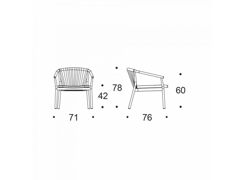 Garden Lounge Lænestol polstret stof og aluminium - Smart af Varaschin Viadurini