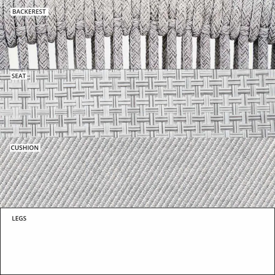 Garden Lounge Lænestol polstret stof og aluminium - Smart af Varaschin Viadurini