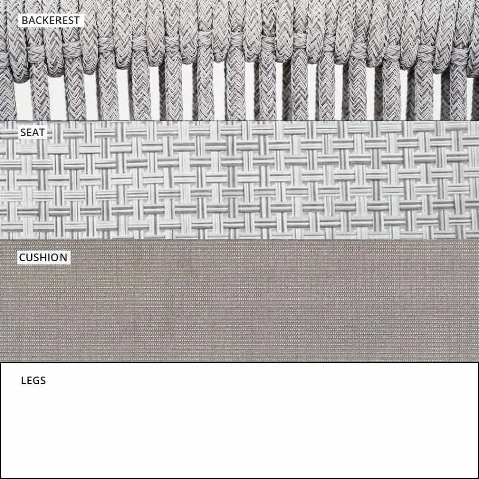 Garden Lounge Lænestol polstret stof og aluminium - Smart af Varaschin Viadurini