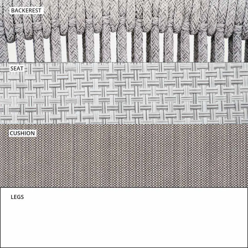 Garden Lounge Lænestol polstret stof og aluminium - Smart af Varaschin Viadurini