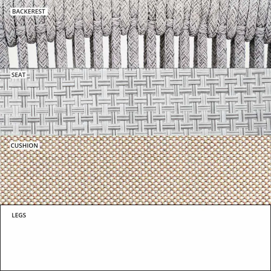 Garden Lounge Lænestol polstret stof og aluminium - Smart af Varaschin Viadurini