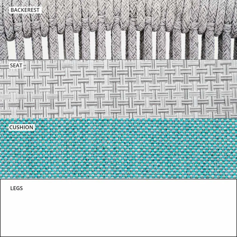 Garden Lounge Lænestol polstret stof og aluminium - Smart af Varaschin Viadurini